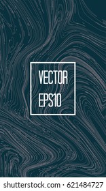 Abstract card with liquid lines. Marble effect. Vector illustration.