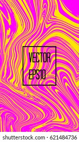 Abstract card with liquid lines. Marble effect. Vector illustration.