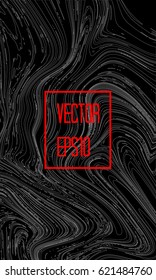 Abstract card with liquid lines. Marble effect. Vector illustration.