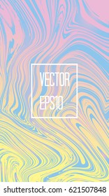 Abstract card with liquid lines. Marble effect. Vector illustration.