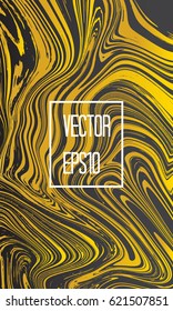 Abstract card with liquid lines. Marble effect. Vector illustration.