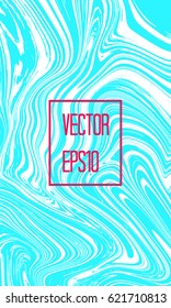 Abstract card with liquid lines. Marble effect. Vector illustration.