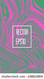 Abstract card with liquid lines. Marble effect. Vector illustration.