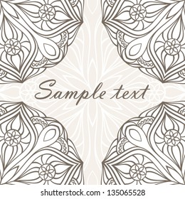 Abstract card. Ornamental corner lace frame