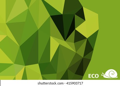 Abstract card with polygonal eco design. Eco flyer template
