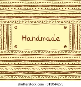 Abstract card, Postcard with stripes and rounds, Vector design. Can be used as a greeting card.