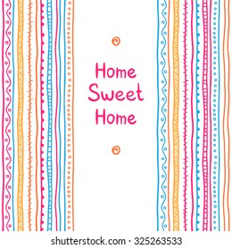 Abstract card, Postcard with stripes and rounds, Vector design. Can be used as a greeting card.