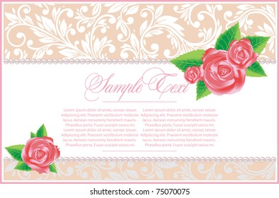 Abstract card with rose