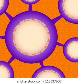 Abstract Card with Round Connected Copy Space Element with Place for Text