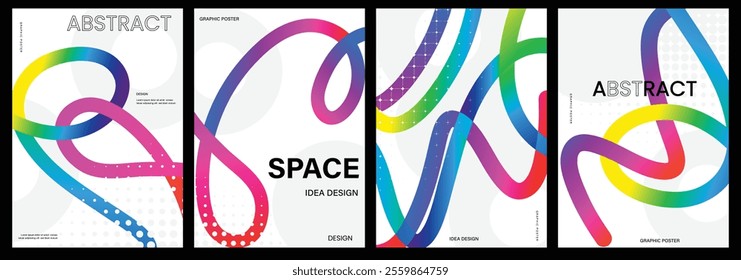 Abstract card set template design Creative concept Modern  art design with liquid shapes with overlay effect. Templates for celebration, ads, branding