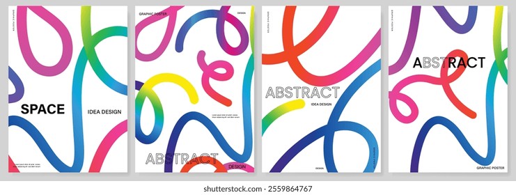 Abstract card set template design Creative concept Modern  art design with liquid shapes with overlay effect. Templates for celebration, ads, branding