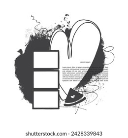 Abstract card template. Basis graphics universal use gray scale