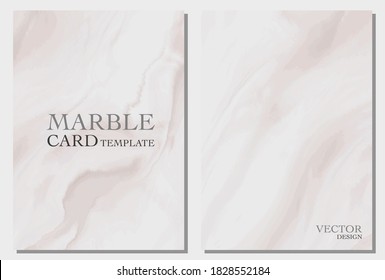 Abstract  card template set with pink tone of marble background