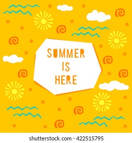 Abstract card template. Summer time theme.