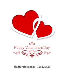 abstract card for Valentine's Day with two hearts