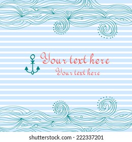  abstract card with wave and anchor