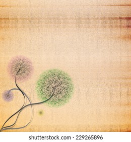 Abstract cardboard texture background with flower vector.