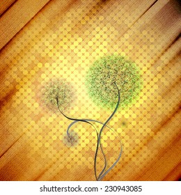Abstract cardboard texture background with flower vector.