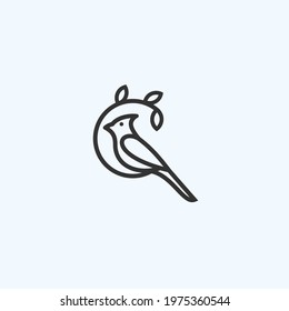 abstract cardinal logo. bird icon