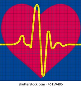 Abstract cardiogram, each object is fully editable and is located on a separate  layer