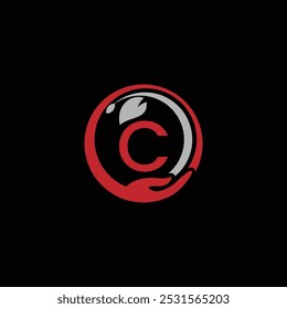 Abstract Care Symbol With Letter C Logo