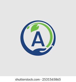 Symbole Abstrait de soins avec lettre A logo