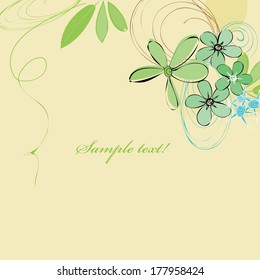 Abstract caress flower background. Banner.