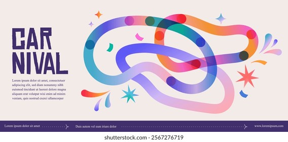 Abstract carnival banner. Colorful vector background and template