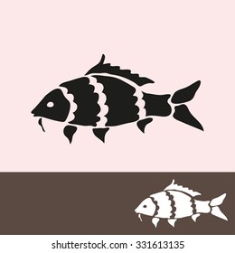 Abstract carp symbol, design element. Can be used for invitations, greeting cards, scrapbooking, print, labels, emblems, manufacturing