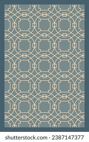 Abstract Carpet Rug Pattern with Border.