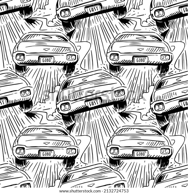 Abstract Cars Pattern. Background Illustration.\
Textiles. Packaging Design.\
