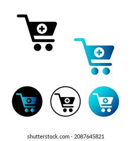 Abstract Cart Plus Icon Illustration