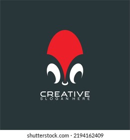 Abstract cartoon alien design logo vector.