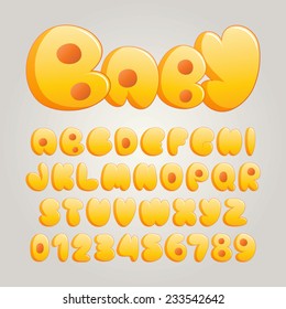 Abstract Cartoon Alphabet and Numbers, Editable eps 10 Vector