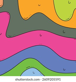 abstract cartoon art image with beautiful wave movements like ocean currents that dominate in calm and harmonious colors