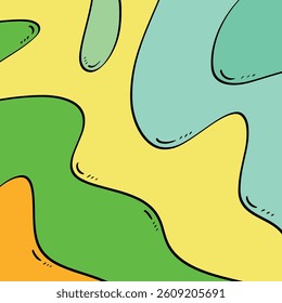 abstract cartoon art image with the beauty of the movement of waves like bright colored ocean currents that dominate the other colors