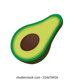 abstract cartoon avocado on a white background