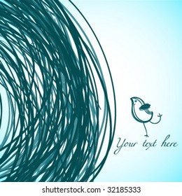 Abstract cartoon background in blue colors