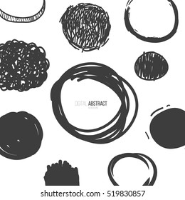 Abstract cartoon background with circles doodle form.