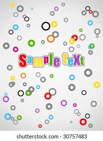 Abstract cartoon background with many circle in different color