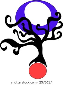 Abstract cartoon  black tree design icon vector illustration