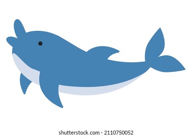 Resumen de dibujos animados delfín azul, simple ilustración plana.