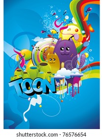 abstract cartoon character vector