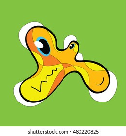 Abstract cartoon character. Vector illustration