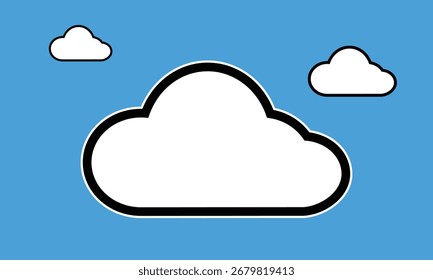Abstractas nubes de dibujos animados flotan serenamente en un cielo azul brillante