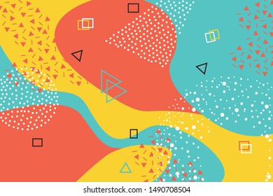 abstract cartoon colorful vector backgrounds, banner design elements, geometric patterns decorated with shape and many dots