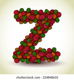 abstract cartoon doodle sketch foliage font type letter. doodle font. autumn type. fall type
