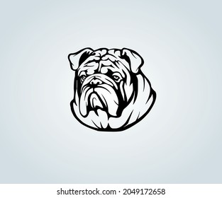 Abstract Cartoon of English Bulldog Dog