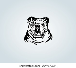 Abstract Cartoon of English Bulldog Dog