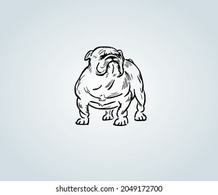 Abstract Cartoon of English Bulldog Dog